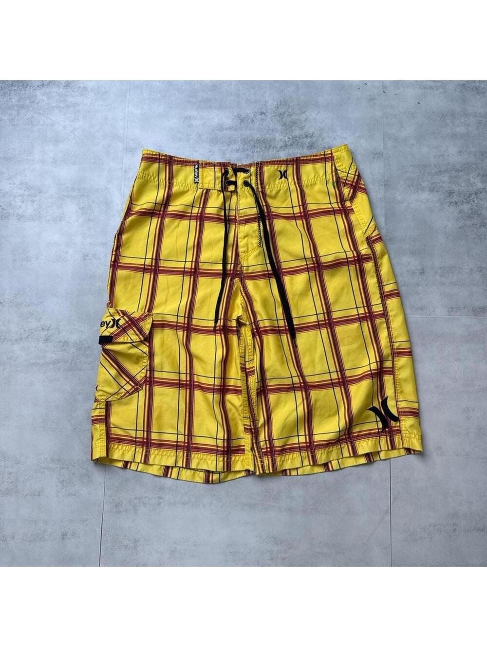 Y2K Hurley 00s Yellow Board Surf Shorts